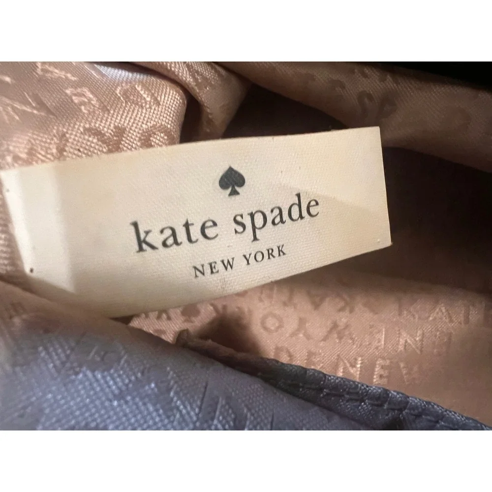 Kate Spade New York Polka Dot Patent Leather Shoulder Bag Black Cream Tote